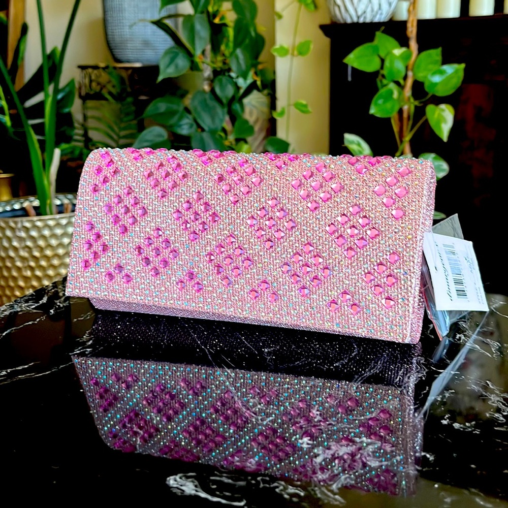 💖 d’margeaux New York Glitter Envelope Clutch Purse
